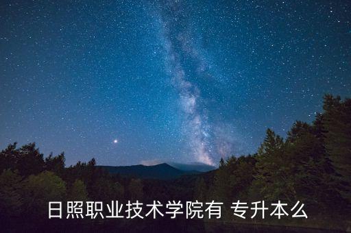  日照職業(yè)技術(shù)學(xué)院有 專升本么