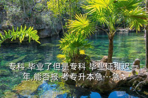 ?？?畢業(yè)了但是?？?畢業(yè)證推遲一年,能否報 考專升本急···急...