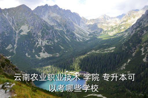  云南農(nóng)業(yè)職業(yè)技術(shù) 學院 專升本可以考哪些學校