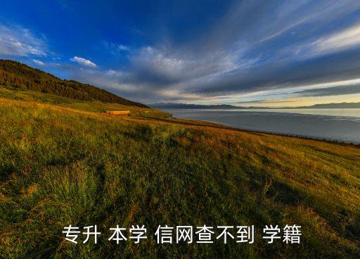  專升 本學(xué) 信網(wǎng)查不到 學(xué)籍