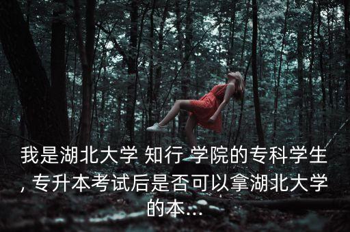 我是湖北大學(xué) 知行 學(xué)院的?？茖W(xué)生, 專升本考試后是否可以拿湖北大學(xué)的本...