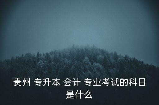 貴州 專升本 會(huì)計(jì) 專業(yè)考試的科目是什么