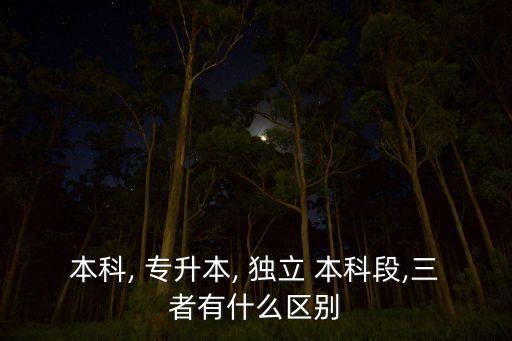 專升本跟獨立本科段區(qū)別,選擇?？坪酮毩⒈究频膮^(qū)別