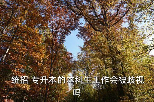  統(tǒng)招 專升本的本科生工作會(huì)被歧視嗎