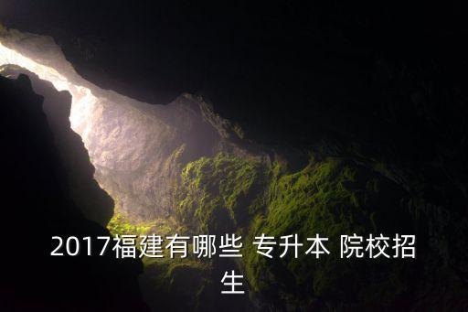 2017福建有哪些 專(zhuān)升本 院校招生