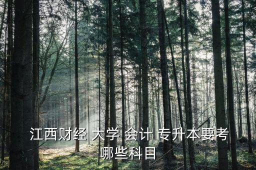  江西財經(jīng) 大學(xué) 會計 專升本要考哪些科目