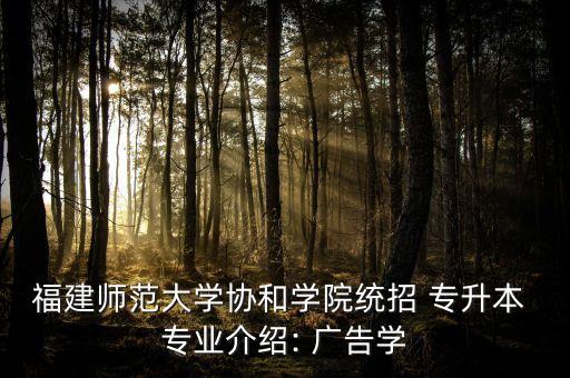 福建師范大學(xué)協(xié)和學(xué)院統(tǒng)招 專(zhuān)升本 專(zhuān)業(yè)介紹: 廣告學(xué)