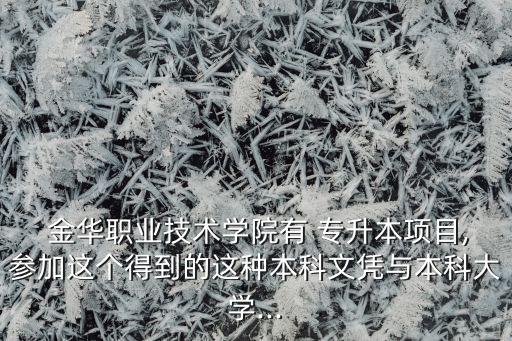  金華職業(yè)技術(shù)學(xué)院有 專升本項目,參加這個得到的這種本科文憑與本科大學(xué)...