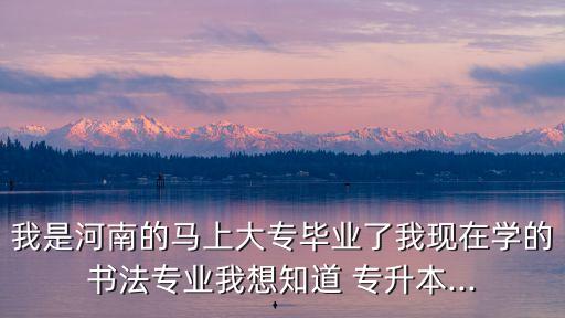 我是河南的馬上大專畢業(yè)了我現(xiàn)在學(xué)的書法專業(yè)我想知道 專升本...