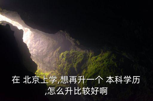 在 北京上學(xué),想再升一個(gè) 本科學(xué)歷,怎么升比較好啊