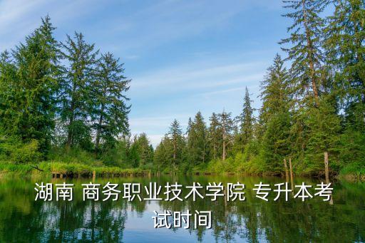  湖南 商務(wù)職業(yè)技術(shù)學(xué)院 專升本考試時間