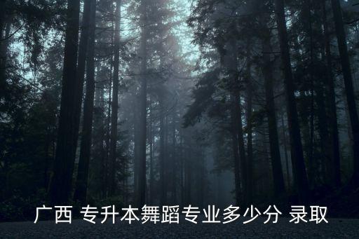  廣西 專(zhuān)升本舞蹈專(zhuān)業(yè)多少分 錄取