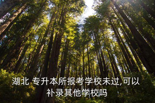 湖北 專升本所報(bào)考學(xué)校未過,可以 補(bǔ)錄其他學(xué)校嗎