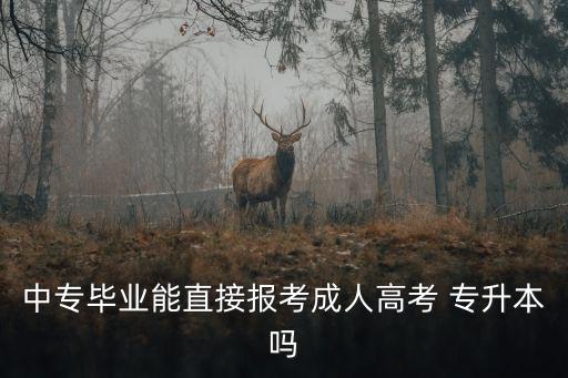 中專畢業(yè)能直接報考成人高考 專升本嗎