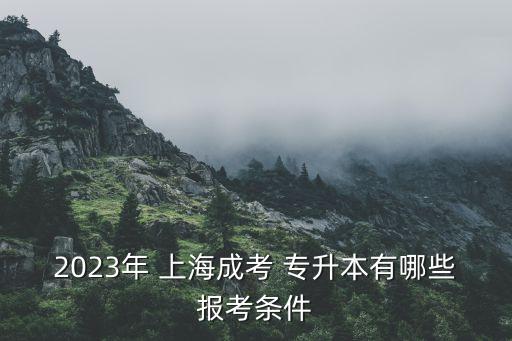 2023年 上海成考 專(zhuān)升本有哪些報(bào)考條件