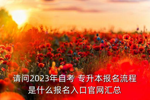 請(qǐng)問(wèn)2023年自考 專升本報(bào)名流程是什么報(bào)名入口官網(wǎng)匯總