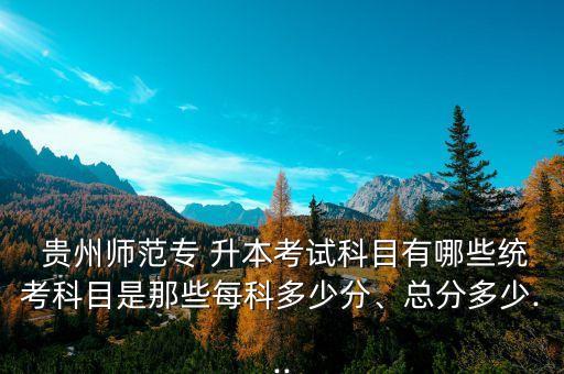  貴州師范專 升本考試科目有哪些統(tǒng)考科目是那些每科多少分、總分多少...