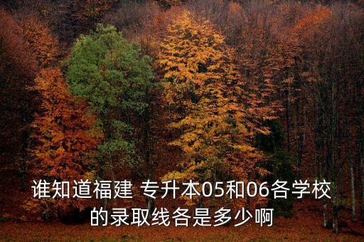 誰(shuí)知道福建 專(zhuān)升本05和06各學(xué)校的錄取線各是多少啊
