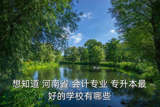想知道 河南省 會計專業(yè) 專升本最好的學(xué)校有哪些