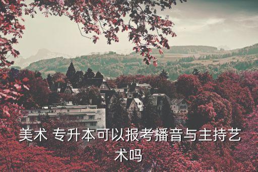  美術(shù) 專升本可以報考播音與主持藝術(shù)嗎