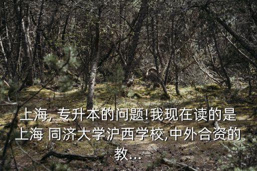 上海, 專升本的問題!我現(xiàn)在讀的是上海 同濟(jì)大學(xué)滬西學(xué)校,中外合資的教...