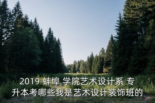 2019 蚌埠 學院藝術設計系 專升本考哪些我是藝術設計裝飾班的