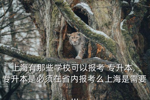 上海有那些學?？梢詧罂?專升本, 專升本是必須在省內(nèi)報考么上海是需要...