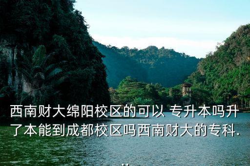 西南財(cái)大綿陽(yáng)校區(qū)的可以 專升本嗎升了本能到成都校區(qū)嗎西南財(cái)大的?？?..