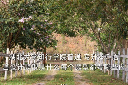 湖北大學(xué)知行學(xué)院普通 專升本C 語言設(shè)計(jì)題型是什么每個(gè)題型都考哪些內(nèi)...