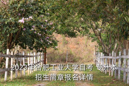 2023年合肥工業(yè)大學自考 專升本招生簡章報名詳情