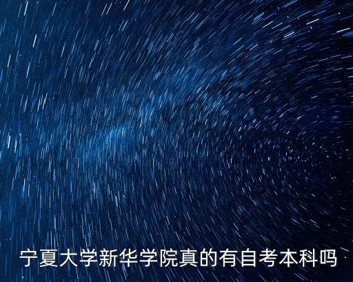  寧夏大學新華學院真的有自考本科嗎