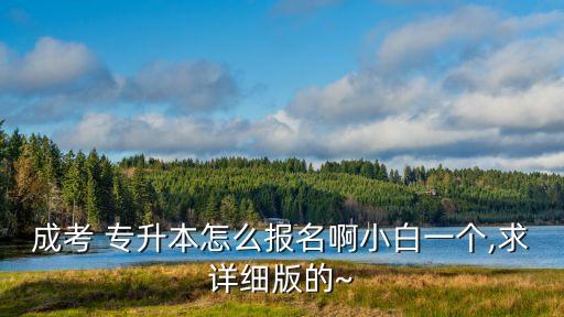 成考 專升本怎么報名啊小白一個,求詳細版的~