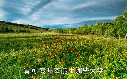 請問 專升本能上哪些大學