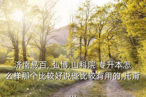 濟(jì)南易百, 弘博,山科院 專(zhuān)升本怎么樣那個(gè)比較好說(shuō)些比較有用的,托甭...