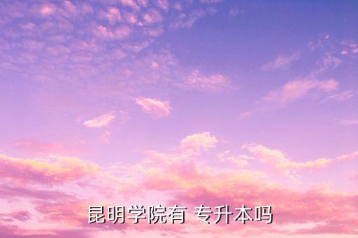昆明學(xué)院有 專升本嗎