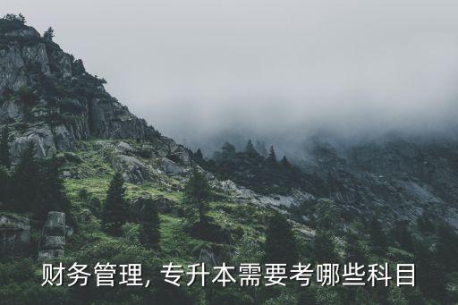 財務(wù)管理, 專升本需要考哪些科目