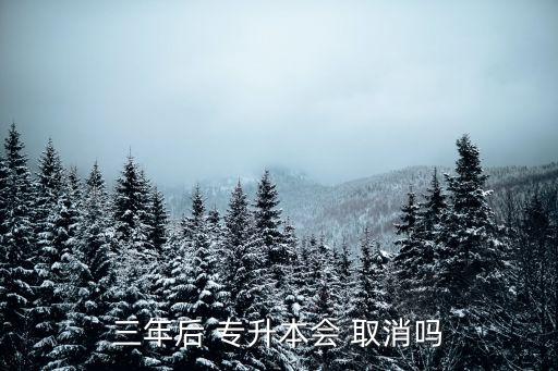 三年后 專升本會 取消嗎