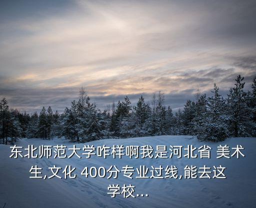 東北師范大學咋樣啊我是河北省 美術生,文化 400分專業(yè)過線,能去這學校...