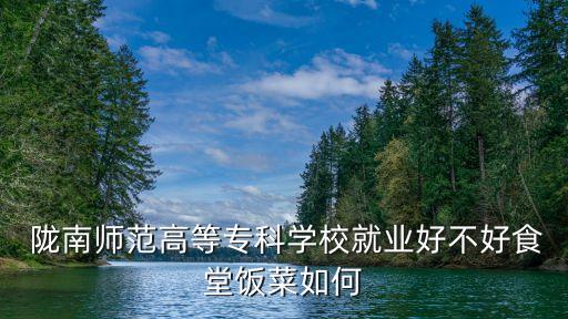  隴南師范高等?？茖W校就業(yè)好不好食堂飯菜如何
