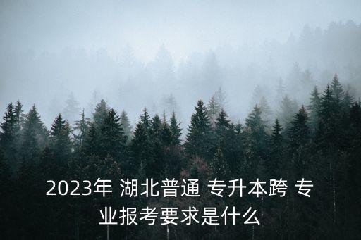 2023年 湖北普通 專升本跨 專業(yè)報考要求是什么
