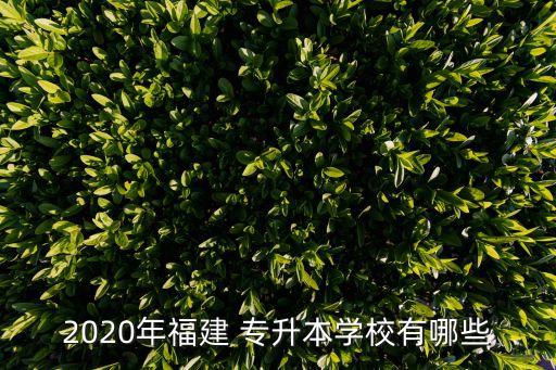 2020年福建 專升本學(xué)校有哪些