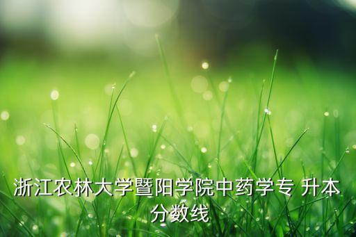 浙江農(nóng)林大學(xué)暨陽(yáng)學(xué)院中藥學(xué)專 升本 分?jǐn)?shù)線