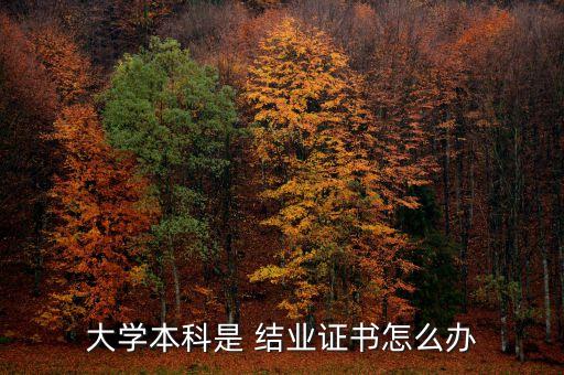 大學(xué)本科是 結(jié)業(yè)證書怎么辦