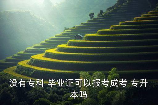 沒(méi)有專(zhuān)科 畢業(yè)證可以報(bào)考成考 專(zhuān)升本嗎