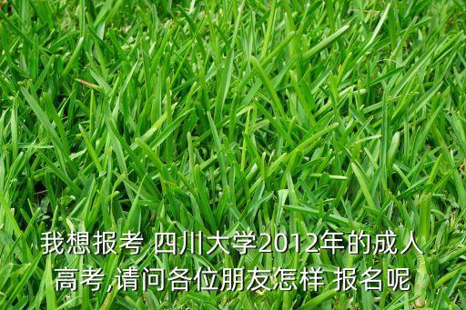 我想報考 四川大學(xué)2012年的成人高考,請問各位朋友怎樣 報名呢