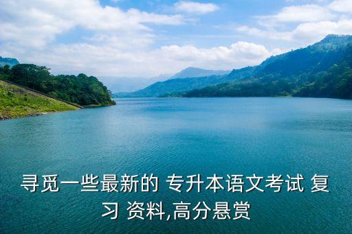 尋覓一些最新的 專升本語文考試 復習 資料,高分懸賞