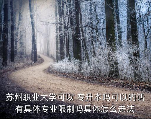 蘇州職業(yè)大學(xué)可以 專(zhuān)升本嗎可以的話有具體專(zhuān)業(yè)限制嗎具體怎么走法