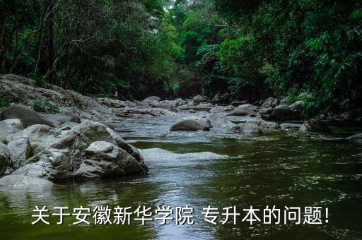 關(guān)于安徽新華學院 專升本的問題!