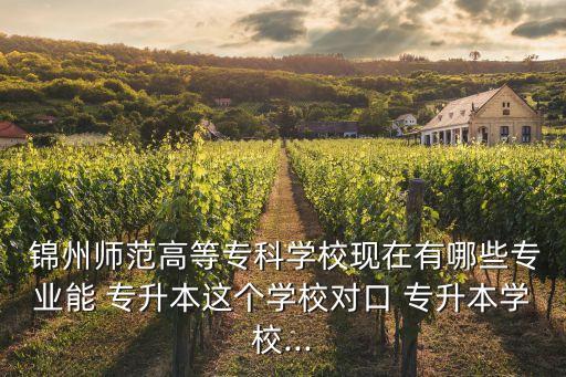  錦州師范高等?？茖W(xué)校現(xiàn)在有哪些專業(yè)能 專升本這個學(xué)校對口 專升本學(xué)校...