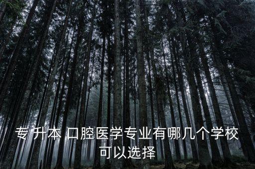 專(zhuān) 升本 口腔醫(yī)學(xué)專(zhuān)業(yè)有哪幾個(gè)學(xué)?？梢赃x擇